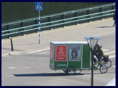 Malmö skyline from the Central station's garage 30 - lorry bike